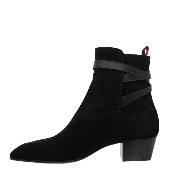 Christian Louboutin Rosalio Jodhpur Boots Black Suede Leather Size 10 US New